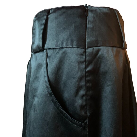 MOON COLLECTION - Black short mini A-line Inverted pleated skirt - medium - Picture 4 of 8